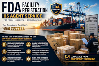 of fda facility registration US agent service food cosmetic medical device