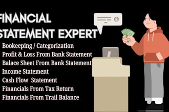 do bookkeeping, balance sheet, profit and loss