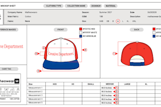 create a manufacturing ready tech pack for custom hats and caps