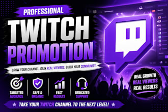 promote your twitch channel, kick promotion for real viewers for affiliate