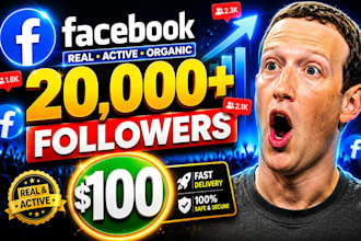 buy 20,000 facebook followers fast, organically