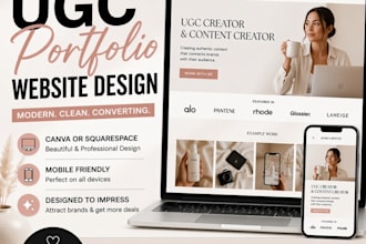 design canva website ugc portfolio squarespace website redesign, ugc portfolio