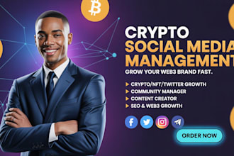 do crypto social media manager, web3 ai nft token memecoin, content creator