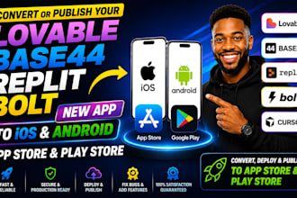 convert publish lovable base44 replit bolt new rork ai app ios android app store