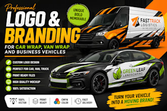 design logo and branding for car wrap, van wrap, and business vehicles