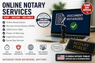 perform online notary, notarize legal documents, usps form 1583 fast