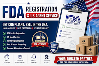 handle fda registration and provide US agent service for your business