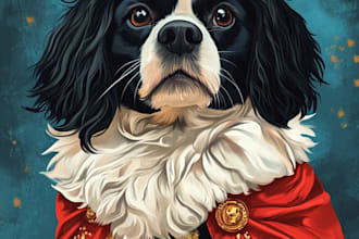 draw watercolor pet portrait