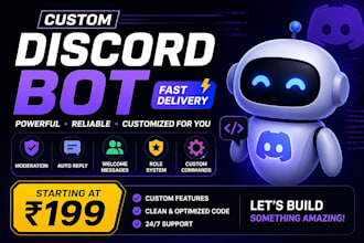 create a custom discord bot with commands, moderation and automation