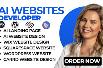 create your ai generated website on wix, squarespace wordpress carrd website des