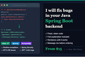 fix bugs in your java spring boot backend