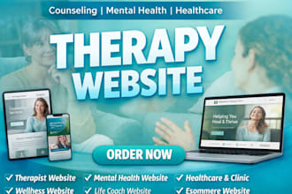therapy website, wellness website, counseling website, mental health, therapy