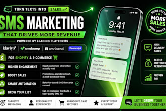 setup bulk SMS marketing with klaviyo, smsbump, omnisend, postscript on shopify