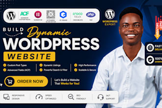 build dynamic wordpress website with acf, jetengine, crocoblock,custom post type