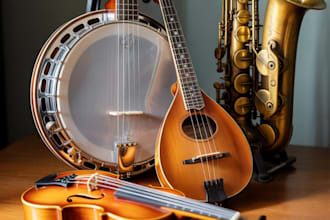 play a super quality banjo, mandolin, ukulele, violin, saxophone for your track