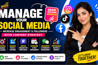 manage your social media increase engagement and followers with content strategy