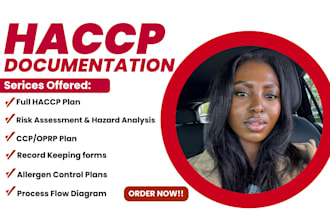 create cfia haccp, pcp, food safety audit document for canadia sfcr compliant