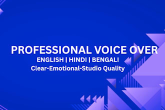 record professional english hindi bengali voice over