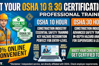 osha 10 30 construction safety training course