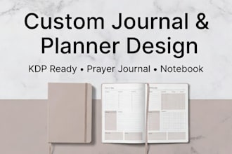 do custom KDP journal planner workbook  notebook manifestation prayer KDP design