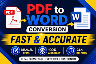 convert PDF to word with manual typing fast and accurately