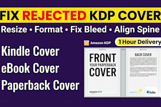 fix KDP cover size, bleed, and alignment issues for upload