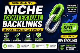 provide niche contextual dofollow backlinks with blogger outreach