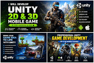 2d game developer, 3d mobile game development in unity game, unreal engine