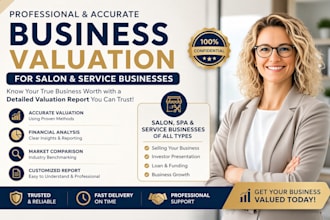 prepare professional business valuation report for salon or service business