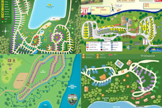 draw 2d or 3d vector map campground resort map event map property map sitemap
