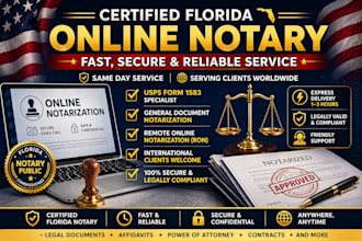perform USA online notary, notarize legal document, usps form 1583, florida