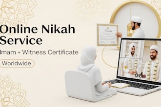 be your imam for online islamic wedding with wali witnesses and certificate