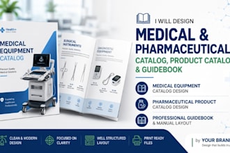 design an equipment catalog, product catalog, guidebook medical pharmaceutical