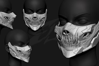 sculpt 3d cosplay armor 3d helmet 3d mask model for 3d printing,