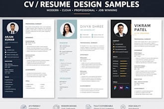 write, edit and design a professional resume or CV