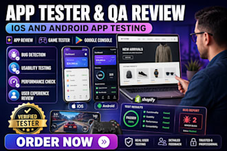 test IOS android app tester app review game tester and google search console QA