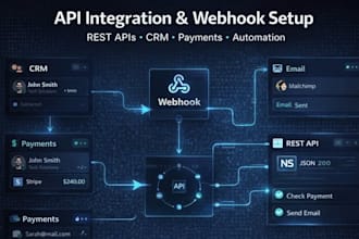 do API integration, custom automation, and webhook setup