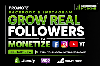promote facebook and instagram grow real followers to monetize fb instagram yt