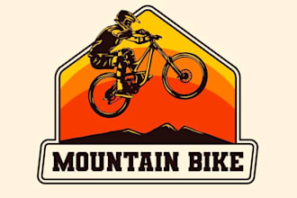 create awesome bike race wine mountain bike mascot logo design