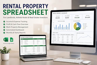 design automated rental property spreadsheet for airbnb and real estate