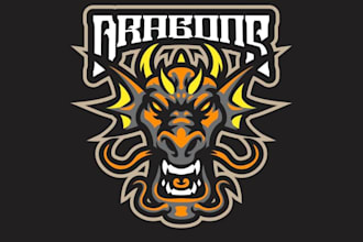 do asian dragon mascot logo design with 1day delivery