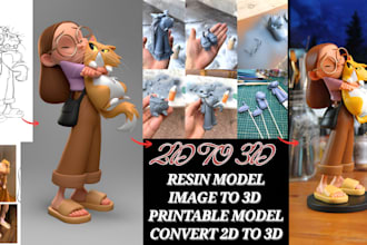 sculpt 2d photo to 3d printable toy figurine custom likeness stl to 3mf model