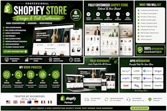 build or rebuild a proper working and customise shopify store