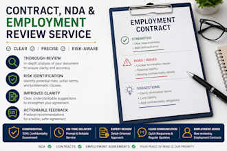review and improve your contracts, ndas and legal agreements