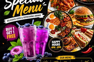 design premium restaurant menu and flyer