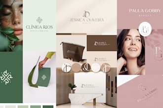 do luxury cosmetics makeup beauty salon spa logo design