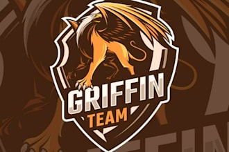 design wonderful griffin king e sport mascot logo design with 1 day delivers