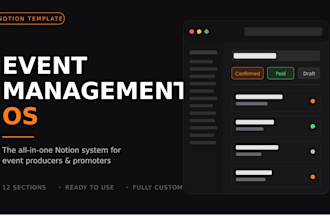 design a note taking template for event management and productivity