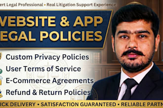 draft legal terms of service and privacy policy for your website