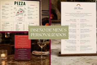 design elegant menus for your restaurant, event or spa